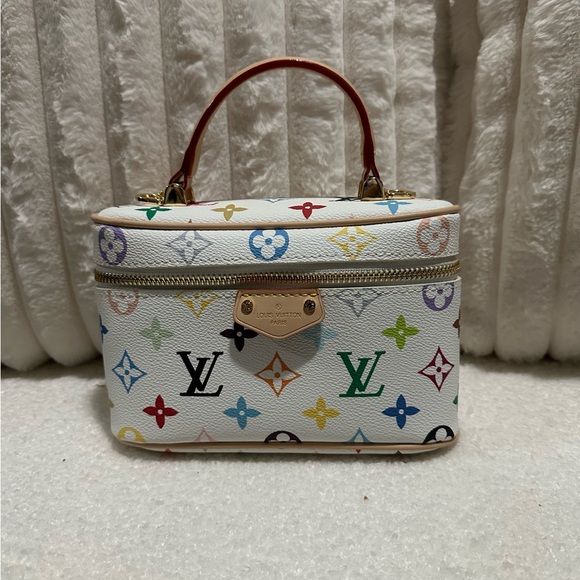 White Multicolor Inspired Monogram Women's Bag - Picture 1 of 7